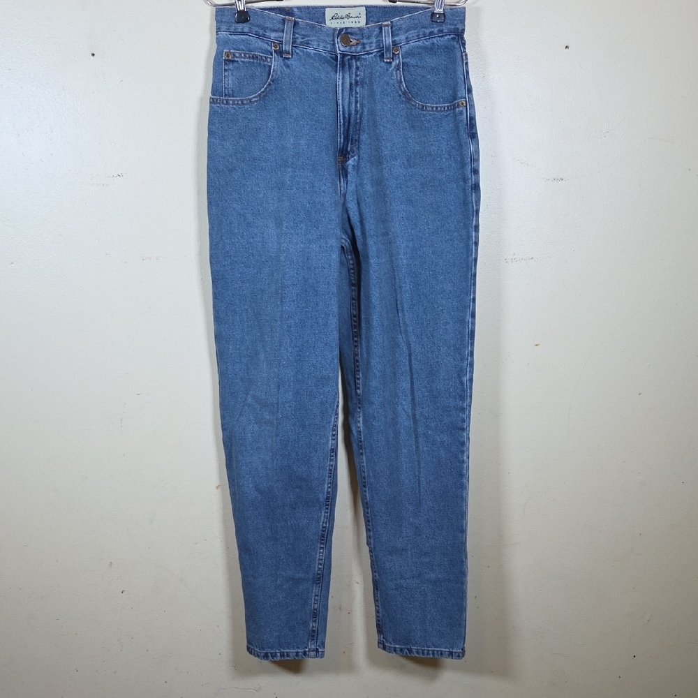Vtg Eddie Bauer Loose Fit Tapered Womens Mom Jeans Size 10 L Light Medium Wash
